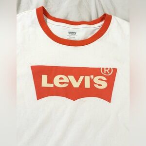 Levi's White Tee with Orange Logo